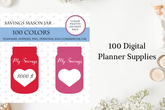 100 Savings Mason Jar Cliparts