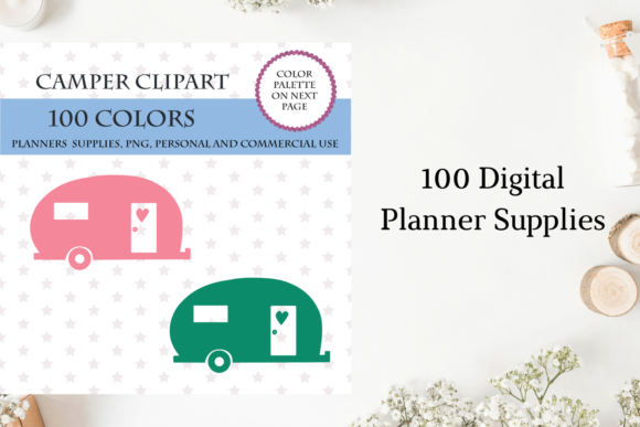Camper Clipart: A Versatile Outdoor Camping Set for Creative and Professional Use