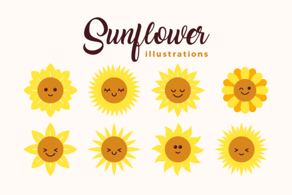 Cute Sunflower Vector Illustrations: A Versatile Resource for Designers