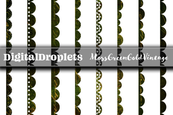 Discover the Beauty of Scallop Borders with MossGreenGoldVintage Paper Designs