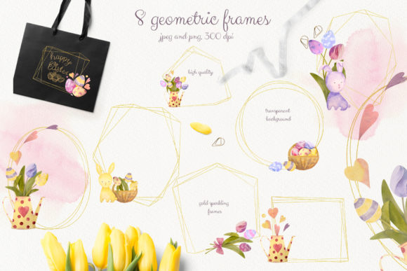 Easter Time. Set 8 Watercolor Egg Frames – A Creative Springtime Resource
