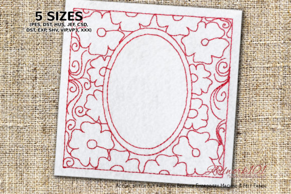 Frame Made by Flower Redwork: A Beautiful Embroidery Design for Creative Expression