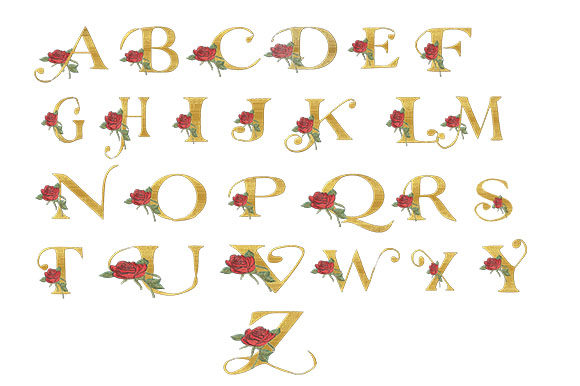 Gold Alphabets with Red Rose: Enhancing Print on Demand Projects and Creative Workflows