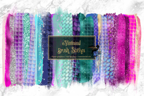 Mermaid Brush Strokes Clipart: A Versatile Digital Asset for Creative Projects