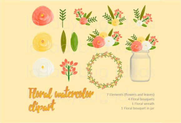 Orange Watercolor Floral Clip Art: A Versatile Design Resource for Creative Projects