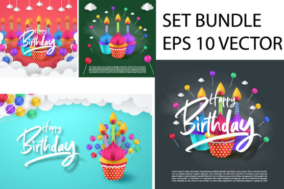 Paper Art Happy Birthday Illustration