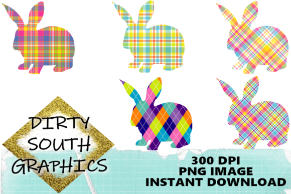 Plaid Easter Bunnies Images Graphics