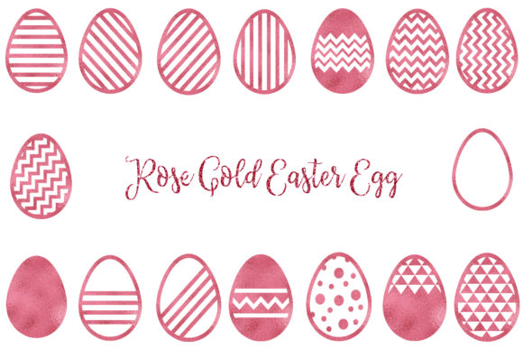 Rose Gold Easter Egg Clipart