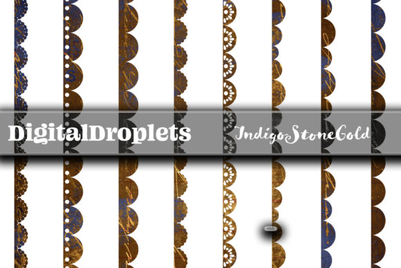 Scallop Borders IndigoStoneGold