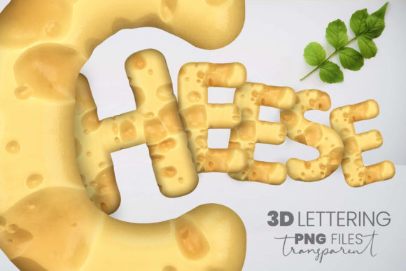 Swiss Cheese 3D Lettering: A Transparent PNG Format for Creative Projects
