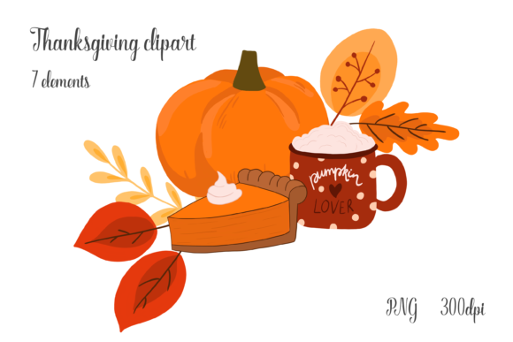 Thanksgiving Clipart with Pumpkin and Cocoa: A Versatile Digital Asset for Creative Projects