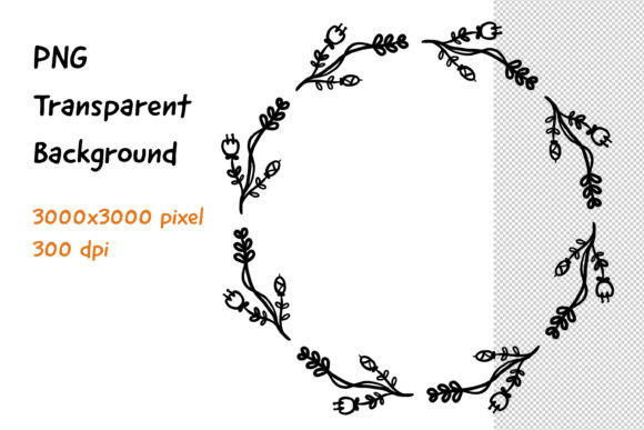 Wreath Frame Black and White -24: A Versatile Design Element for Creative Projects